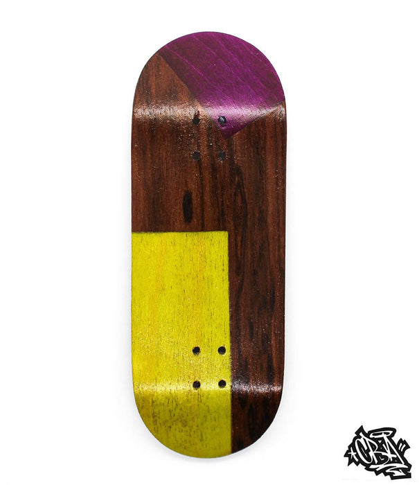Cba lime/grape split - ply fingerboard deck 34mm - Caramel Fingerboards - Fingerboard store