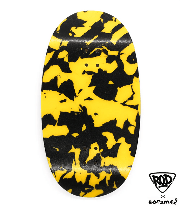 FingerRod x Caramel Black - Yellow Deck 50mm - Caramel Fingerboards - Fingerboard store