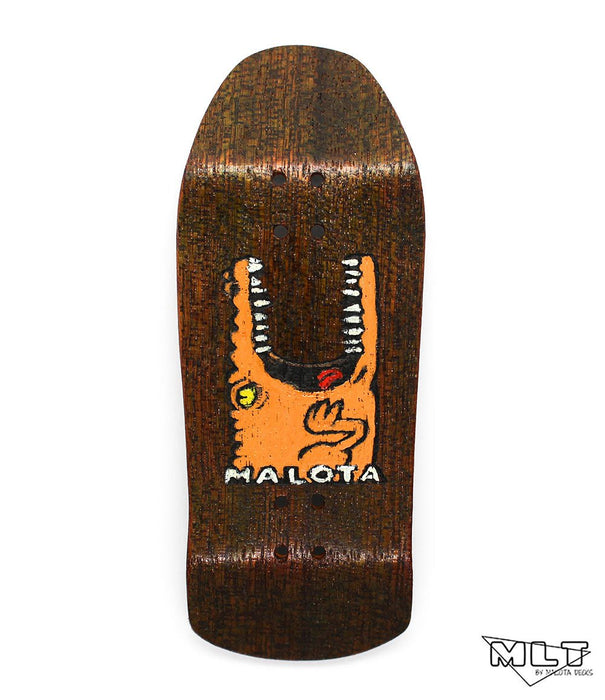 Malota Crocodile old school fingerboard deck 35.2mm - Caramel Fingerboards - Fingerboard store