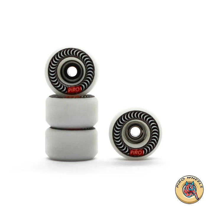 Piro Spiral White Real Wear Graphic Performance fingerboard wheels 8mm - Caramel Fingerboards - Fingerboard store