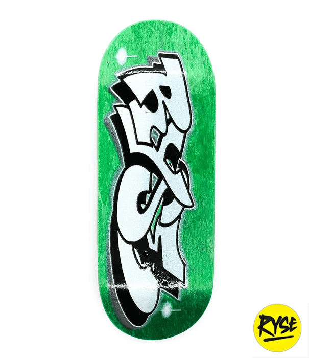 Ryse Green Logo Fingerboard deck 34mm - Caramel Fingerboards - Fingerboard store
