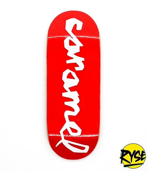Ryse x Caramel Red Logo Fingerboard deck 34mm - Caramel Fingerboards - Fingerboard store