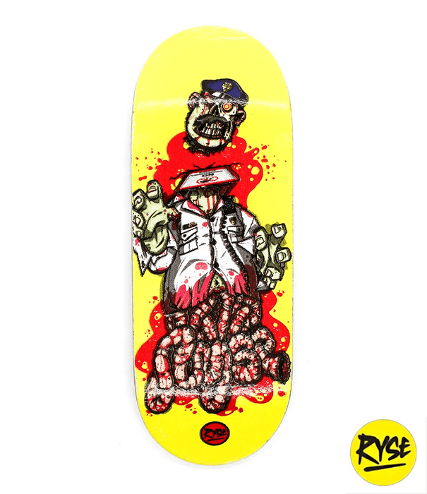 Ryse Zombie Police Fingerboard Deck - Caramel Fingerboards - Fingerboard store
