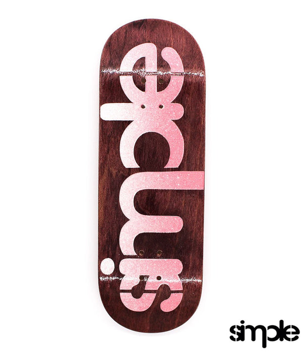Simple pink logo fingerboard deck 32.1mm - Caramel Fingerboards - Fingerboard store