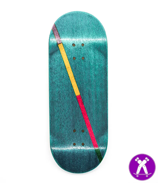 Broswood Turquoise Diagonal Split Ply Fingerboard Deck 34mm