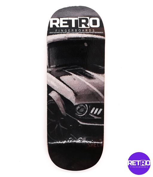 Retro Black and White Car Fingerboard Deck 33mm