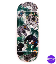 Retro Green Video Game Fingerboard Deck 34mm