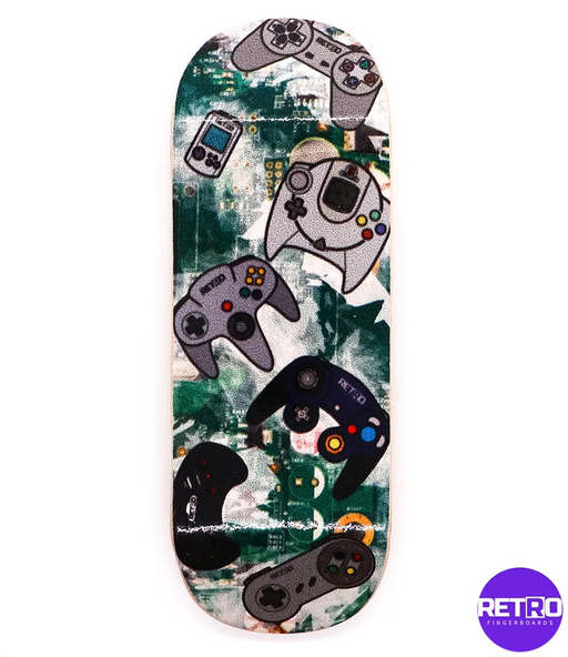 Retro Green Video Game Fingerboard Deck 34mm