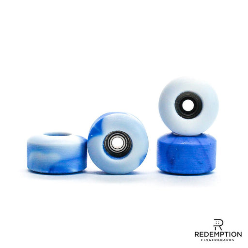Abstract blue/white 8mm street wheels - Caramel Fingerboards - Fingerboard store
