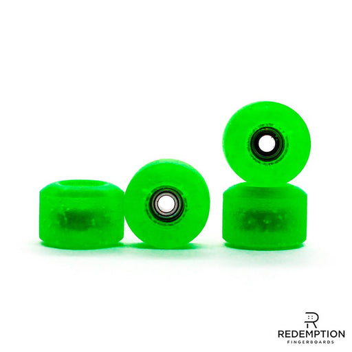 Abstract green 7.75mm street wheels - Caramel Fingerboards - Fingerboard store