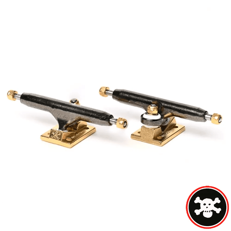 Blackriver Trucks X - Wide 3.0 Black - Gold 34mm - Caramel Fingerboards - Fingerboard store