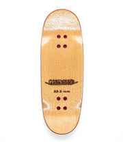 Broswood pink - green split ply fingerboard deck 33.3mm - Caramel Fingerboards - Fingerboard store