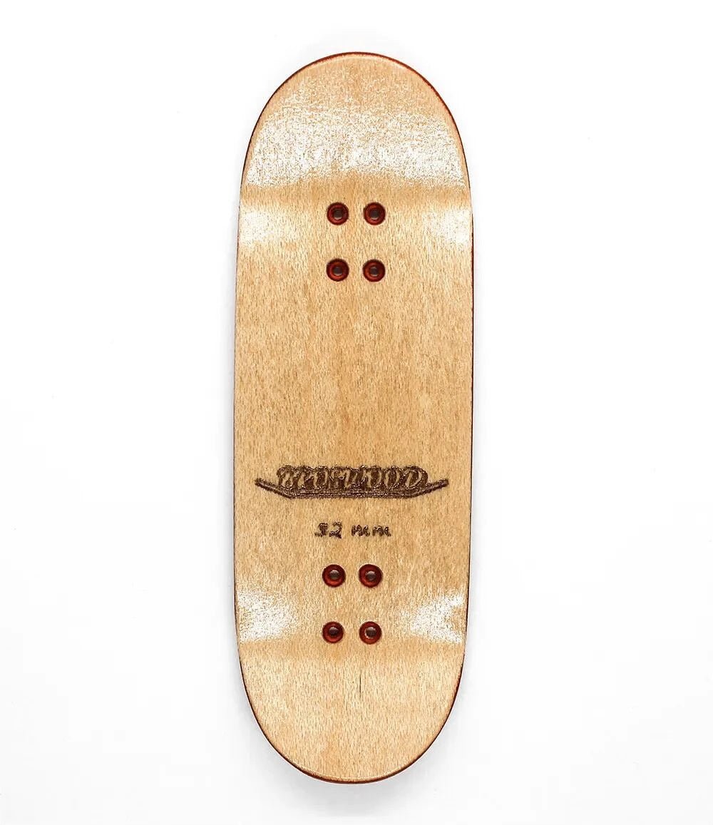 Broswood Red Split Ply Fingerboard Deck 32mm - Caramel Fingerboards - Fingerboard store