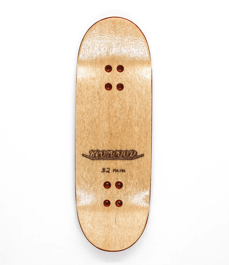 Broswood Red Split Ply Fingerboard Deck 32mm - Caramel Fingerboards - Fingerboard store
