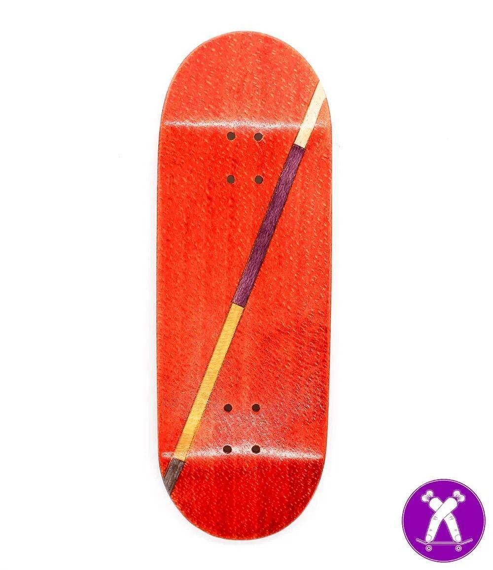 Broswood Red Split Ply Fingerboard Deck 32mm - Caramel Fingerboards - Fingerboard store