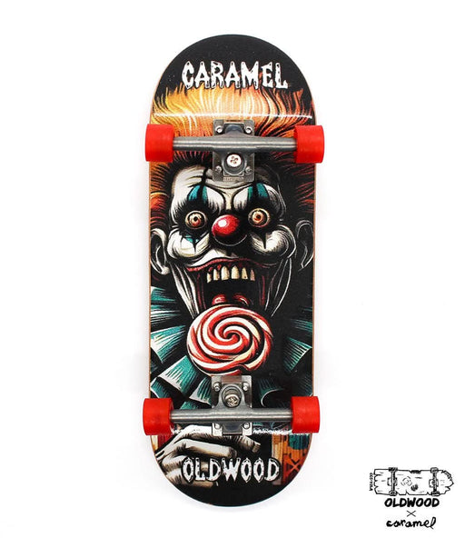 Oldwood x Caramel red wheels complete fingerboard 33mm - Caramel Fingerboards - Fingerboard store