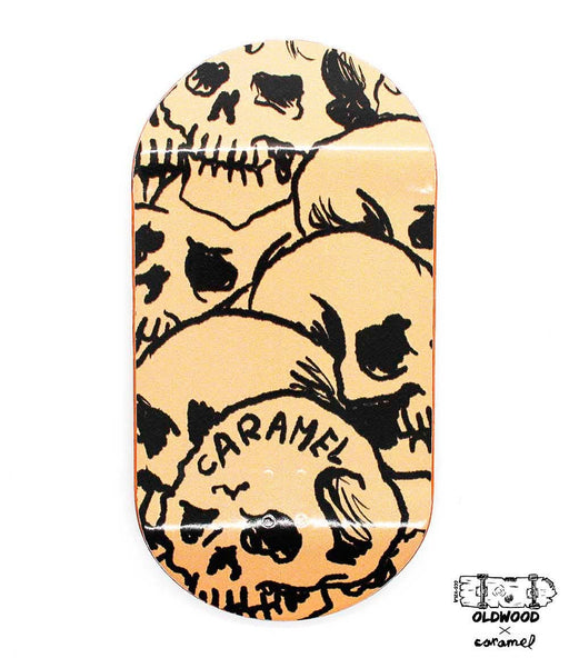 Oldwood x Caramel skulls fingerboard deck 50mm - Caramel Fingerboards - Fingerboard store