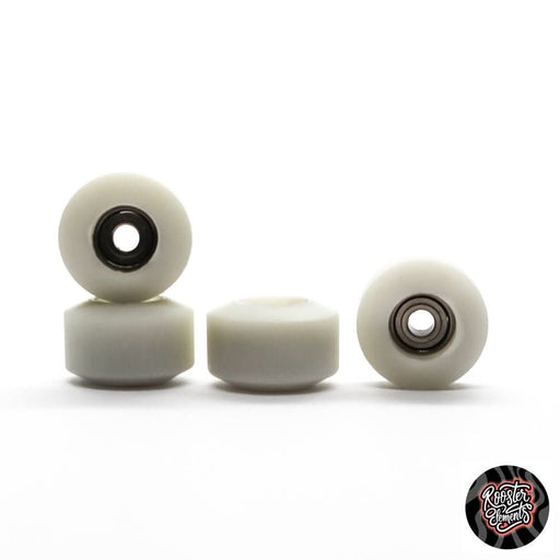 Rooster white street fingerboard wheels 7.5mm - Caramel Fingerboards - Fingerboard store