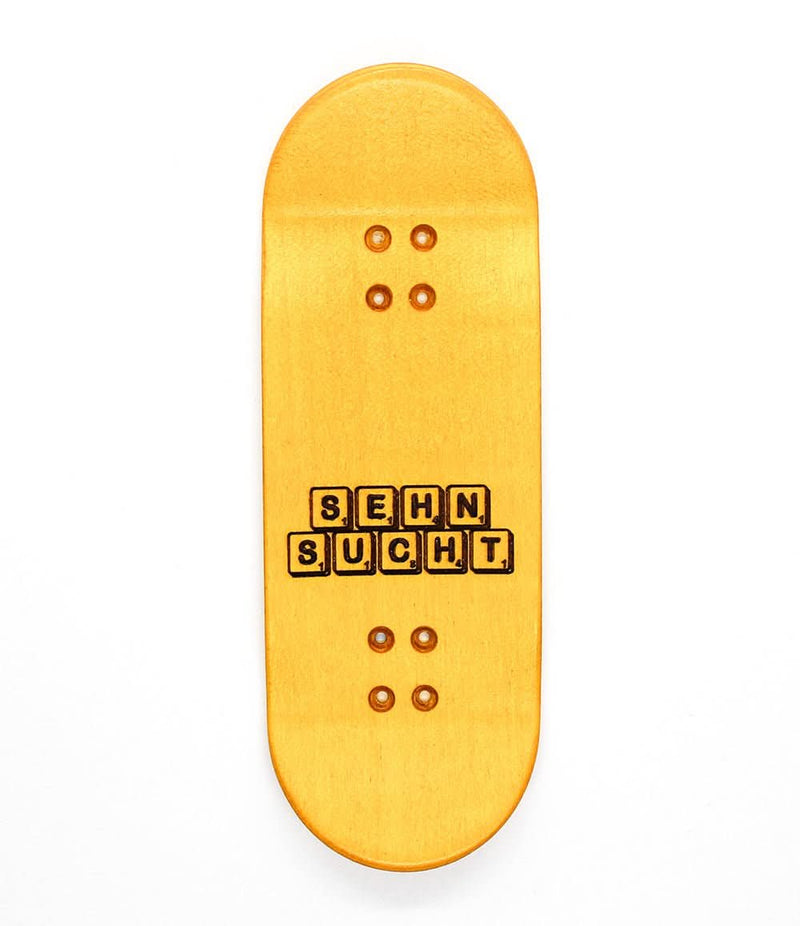 Sehnsucht yellow kawai cat fingerboard deck 34mm - Caramel Fingerboards - Fingerboard store
