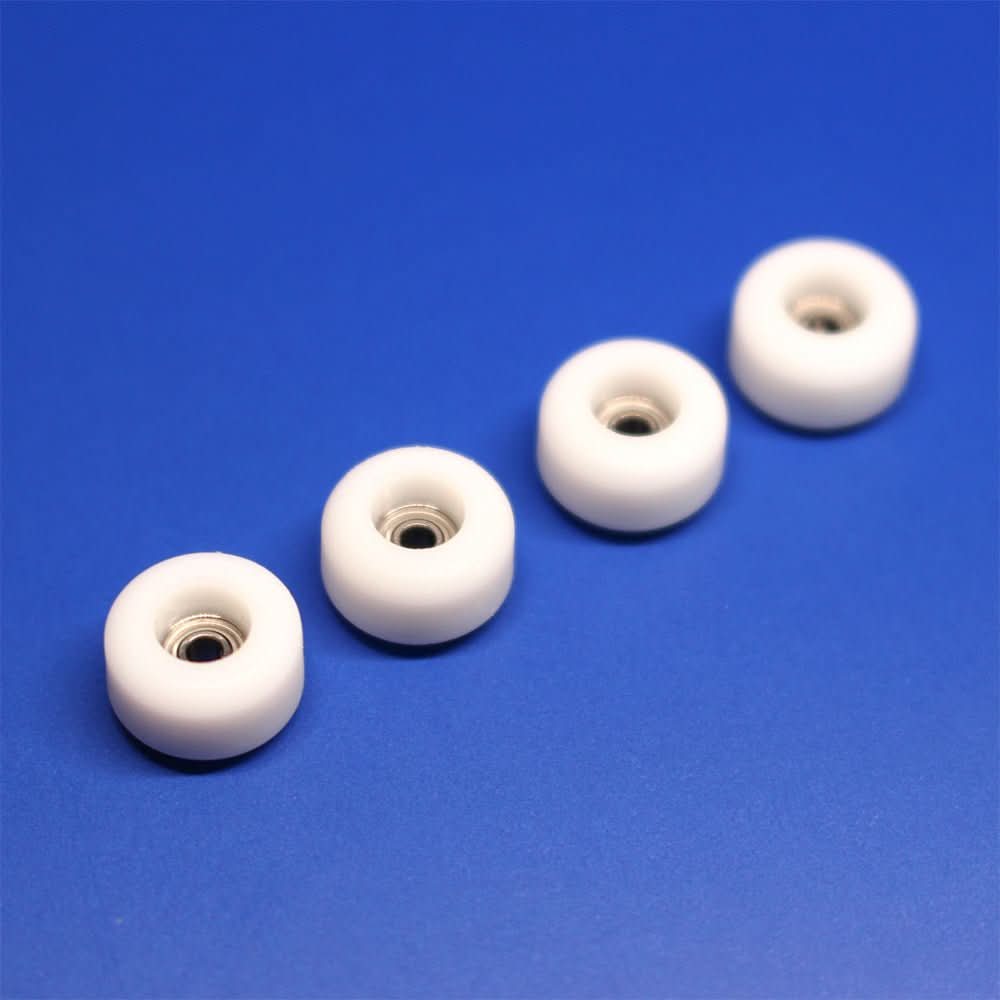 White Caramel Custom Urethane 70D Fingerboard Wheels – view 4