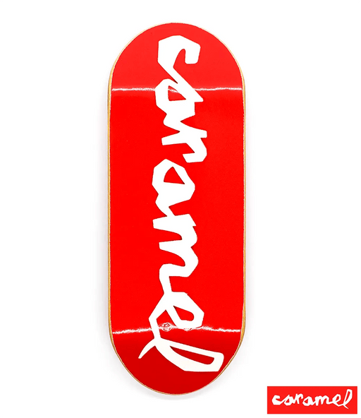 Caramel Red Logo Fingerboard Deck 34mm - Caramel Fingerboards - Fingerboard store