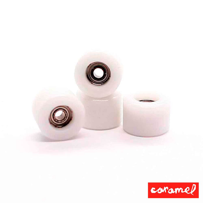 Caramel White Fingerboard Wheels 7mm 65D Urethane - Caramel Fingerboards - Fingerboard store