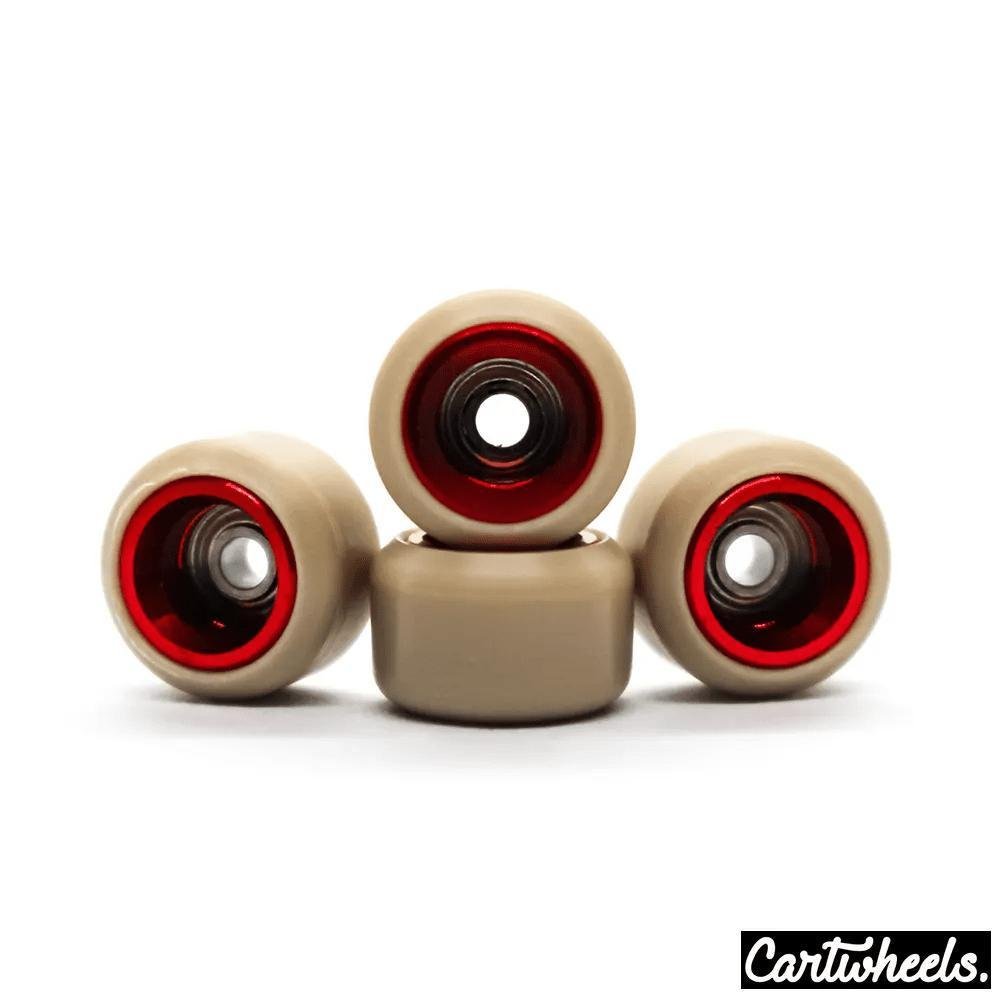 Cartwheels P5PRO Classic Fingerboard Wheels Tan-Red 7.5mm - Caramel Fingerboards - Fingerboard store
