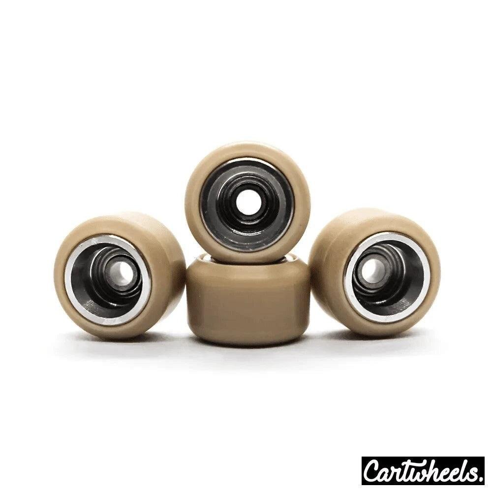 Cartwheels P5PRO Classic Fingerboard Wheels Tan-Silver 7.5mm - Caramel Fingerboards - Fingerboard store