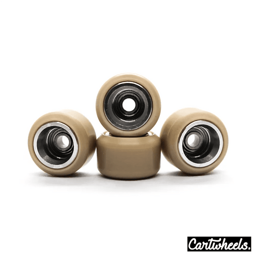 Cartwheels P5PRO Classic Fingerboard Wheels Tan - Silver 7.5mm - Caramel Fingerboards - Fingerboard store