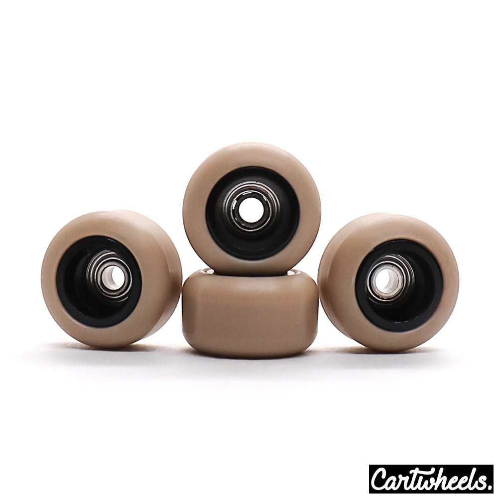 Cartwheels P5PRO Super Fingerboard Wheels Tan-Black 8.5mm - Caramel Fingerboards - Fingerboard store