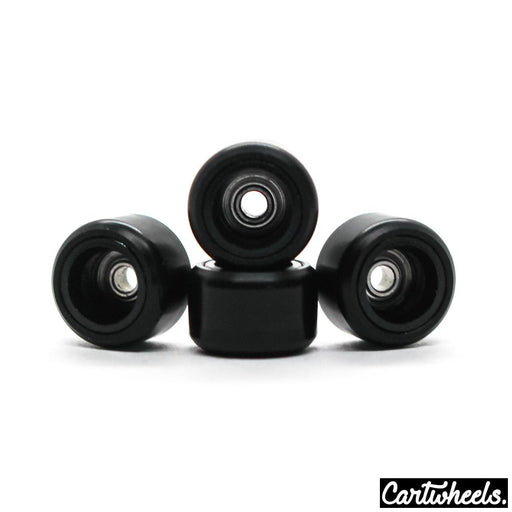 Cartwheels V4R black/black core classic wheels 7.5mm - Caramel Fingerboards - Fingerboard store