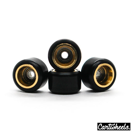 Cartwheels V4R black/gold core classic wheels 7.5mm - Caramel Fingerboards - Fingerboard store