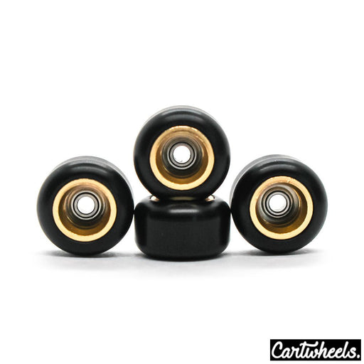Cartwheels V4R black/gold core super wheels 8.5mm - Caramel Fingerboards - Fingerboard store