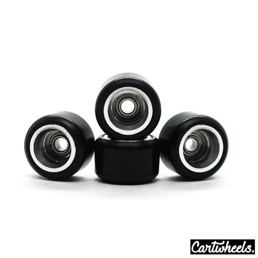 Cartwheels V4R black/silver core classic wheels 7.5mm - Caramel Fingerboards - Fingerboard store