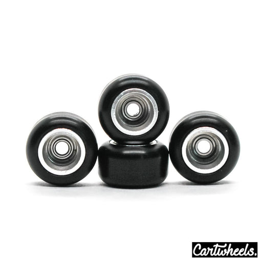 Cartwheels V4R black/silver core super wheels 8.5mm - Caramel Fingerboards - Fingerboard store