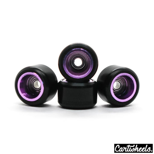 Cartwheels V4R black/violet core classic wheels 7.5mm - Caramel Fingerboards - Fingerboard store