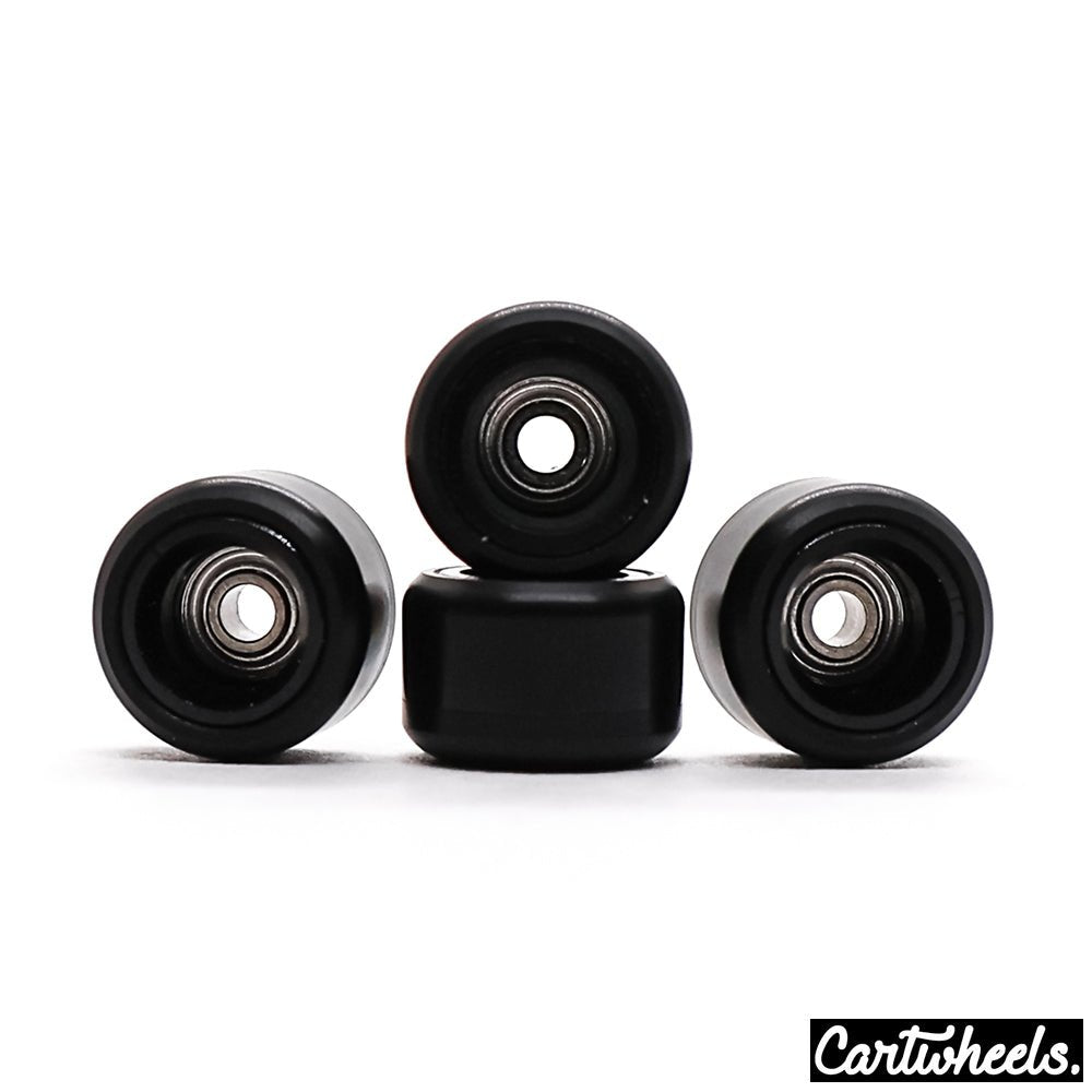 Cartwheels V4R Classic Fingerboard Wheels Black-Black 7.5mm - Caramel Fingerboards - Fingerboard store