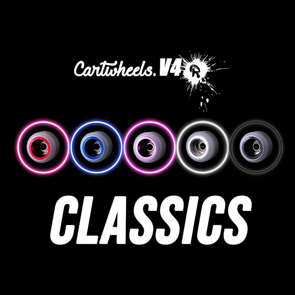 Cartwheels V4R Classic Fingerboard Wheels Black-Gold 7.5mm - Caramel Fingerboards - Fingerboard store
