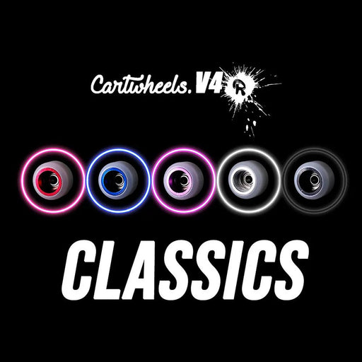 Cartwheels V4R Classic Fingerboard Wheels White - Black 7.5mm - Caramel Fingerboards - Fingerboard store