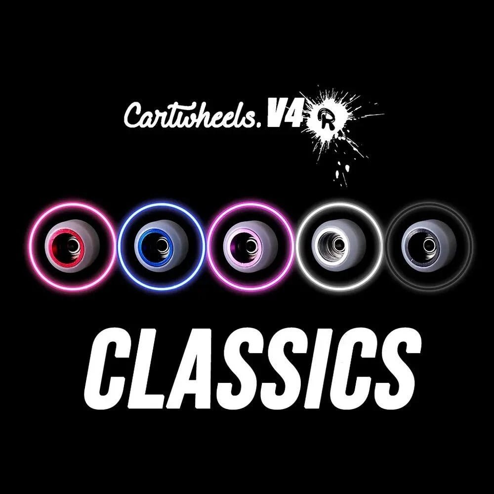 Cartwheels V4R Classic Fingerboard Wheels White-Gold 7.5mm - Caramel Fingerboards - Fingerboard store