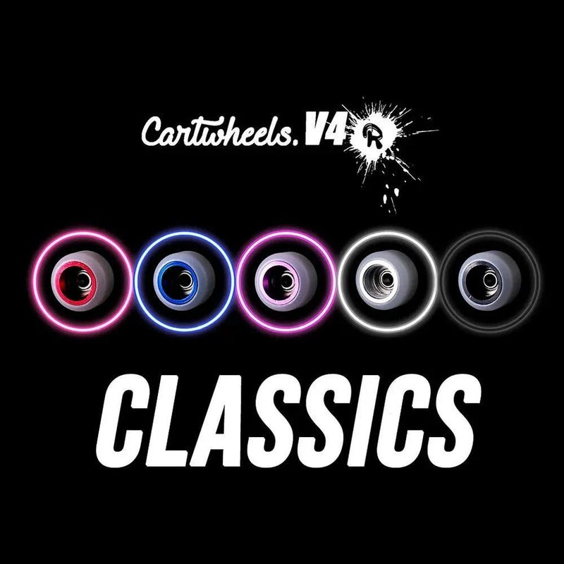 Cartwheels V4R Classic Fingerboard Wheels White-Silver 7.5mm - Caramel Fingerboards - Fingerboard store