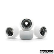 Cartwheels V4R Classic Fingerboard Wheels White-Silver 7.5mm - Caramel Fingerboards - Fingerboard store