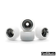 Cartwheels V4R Classic Fingerboard Wheels White - Silver 7.5mm - Caramel Fingerboards - Fingerboard store