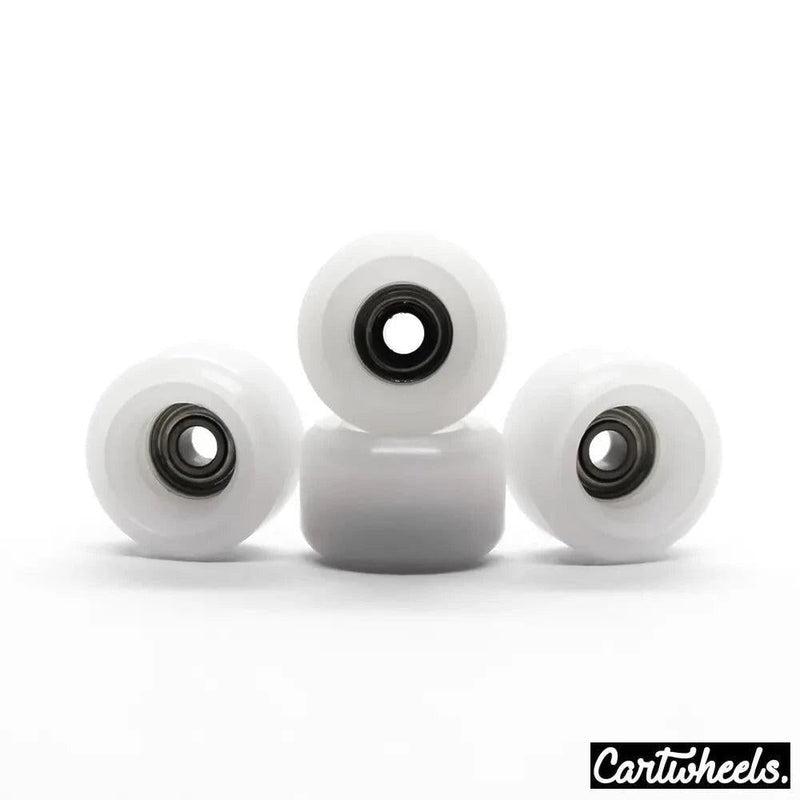Cartwheels V4R Classic Fingerboard Wheels White-White 7.5mm - Caramel Fingerboards - Fingerboard store