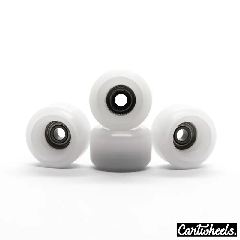 Cartwheels V4R Classic Fingerboard Wheels White - White 7.5mm - Caramel Fingerboards - Fingerboard store