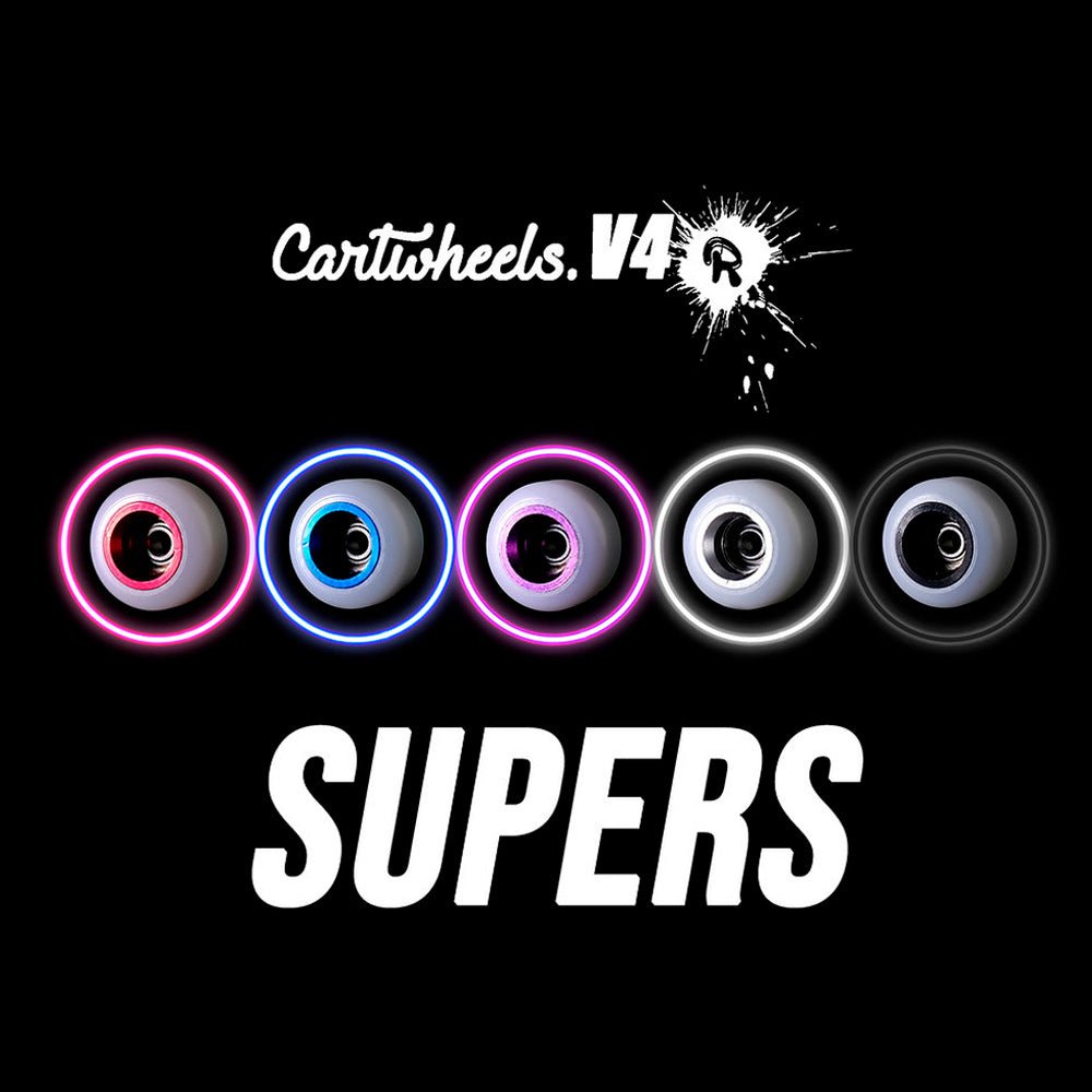 Cartwheels V4R Super Fingerboard Wheels White-Silver 8.5mm - Caramel Fingerboards - Fingerboard store