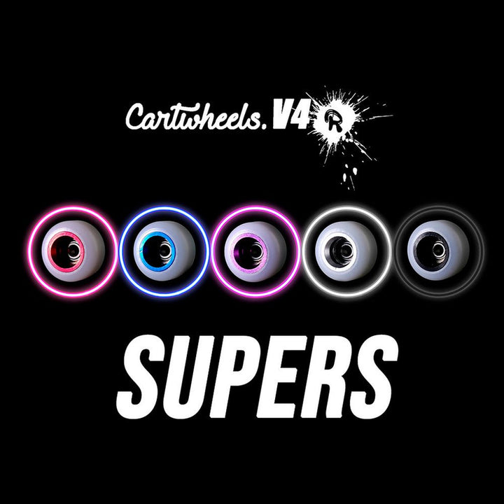 Cartwheels V4R Super Fingerboard Wheels White-Silver 8.5mm - Caramel Fingerboards - Fingerboard store