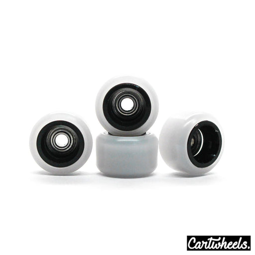 Cartwheels V4R white/black core classic wheels 7.5mm - Caramel Fingerboards - Fingerboard store