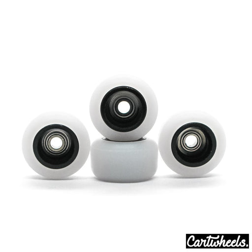 Cartwheels V4R white/black core super wheels 8.5mm - Caramel Fingerboards - Fingerboard store