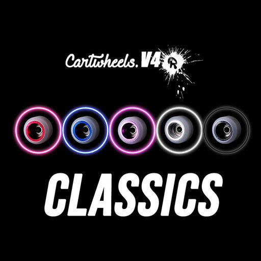 Cartwheels V4R white/red core classic wheels 7.5mm - Caramel Fingerboards - Fingerboard store